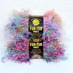Lion Brand Fun Fur Prints Tropical Color #208 Eyelash Yarn - Two New Skeins